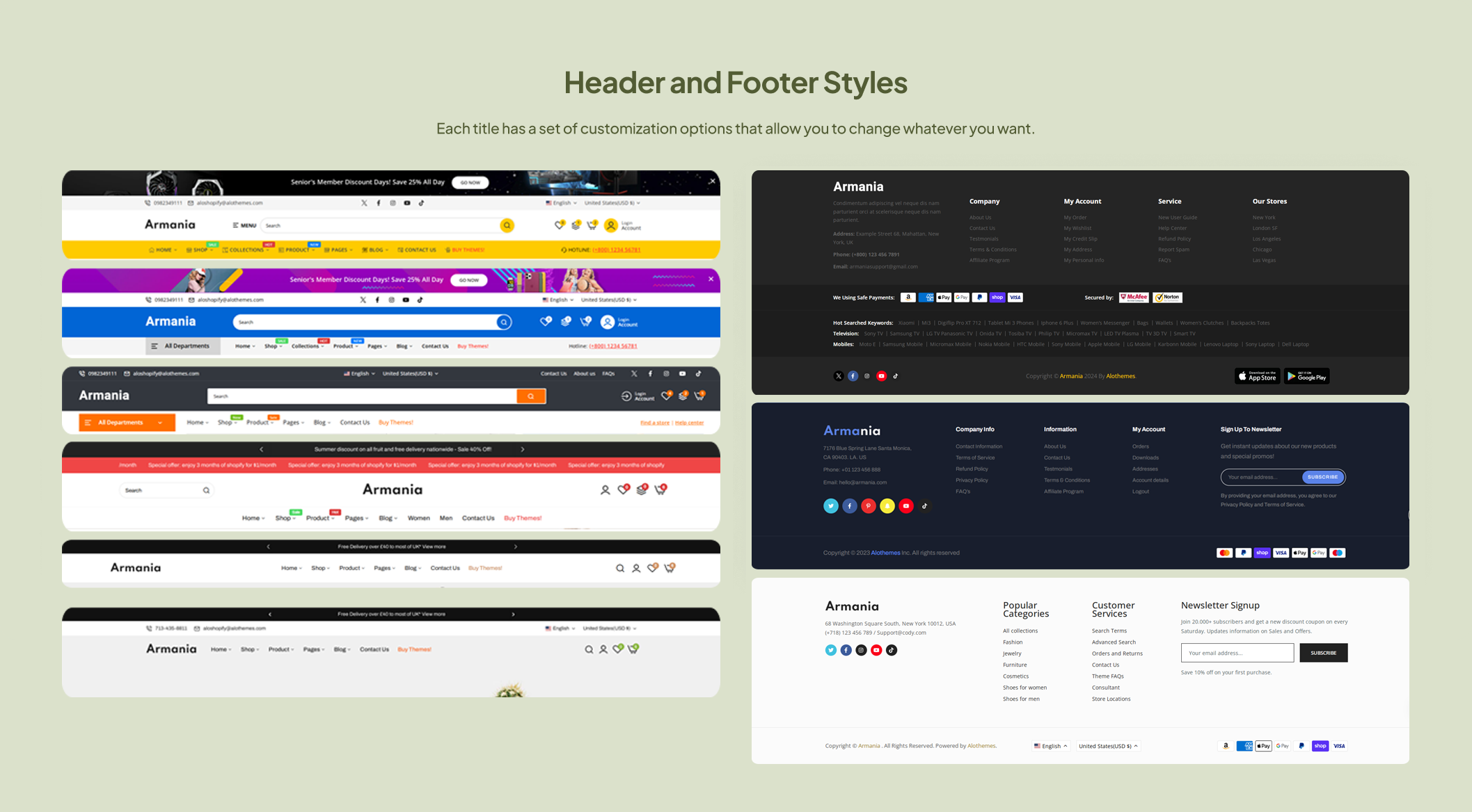 header footer