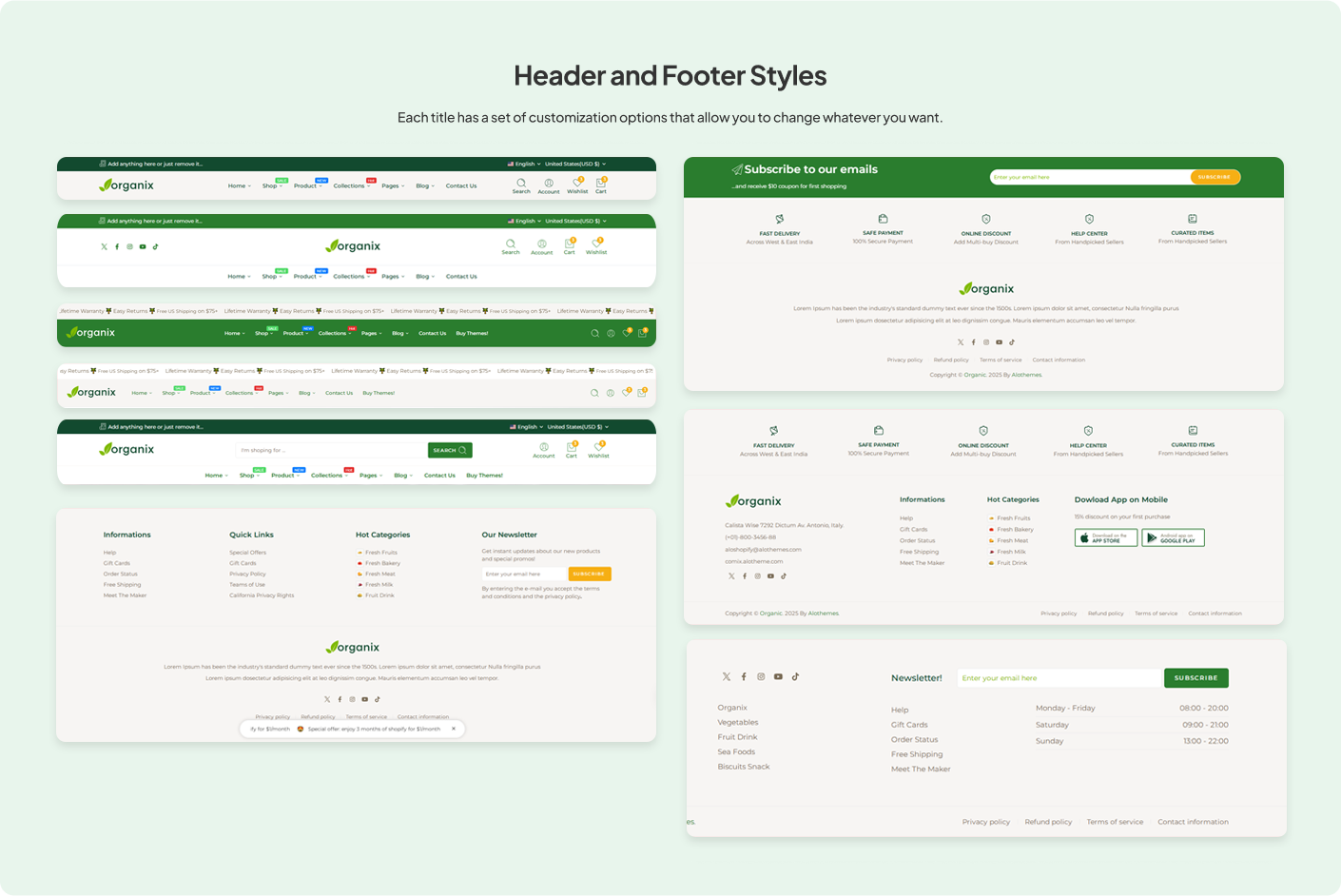 header footer